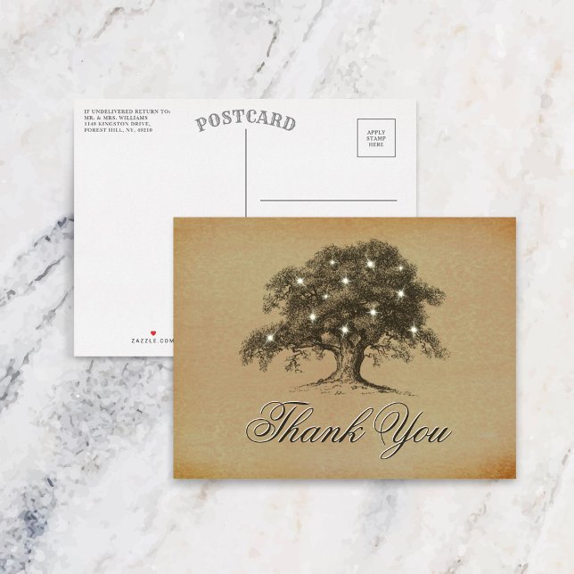 Cartão Postal Coleção de Casamento de Árvores de Carvalho Antigo (Criador carregado)