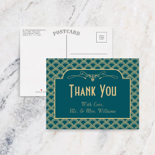 Cartão Postal Coleção de Casamento Vintage Art Déco Gatsby dos A
