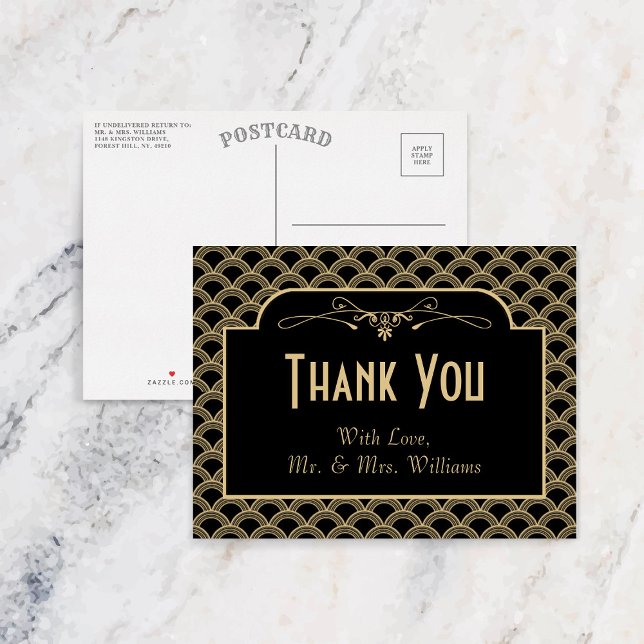 Cartão Postal Coleção de Casamentos Art Deco Gatsby, de 1920 (Criador carregado)