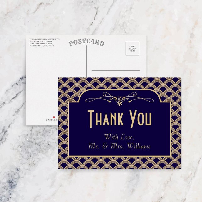 Cartão Postal Coleção de Casamentos Art Deco Gatsby, de 1920 (Criador carregado)