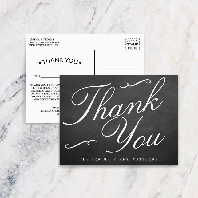 Cartão Postal Coleção de Casamentos de Chalkboard de Rico (Criador carregado)