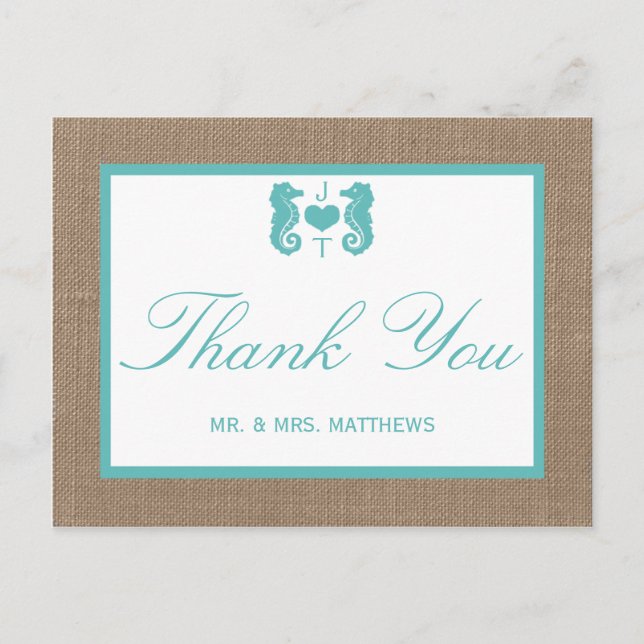 Cartão Postal Coleção de Casamentos de Praia de Turquoise Seacav (Frente)