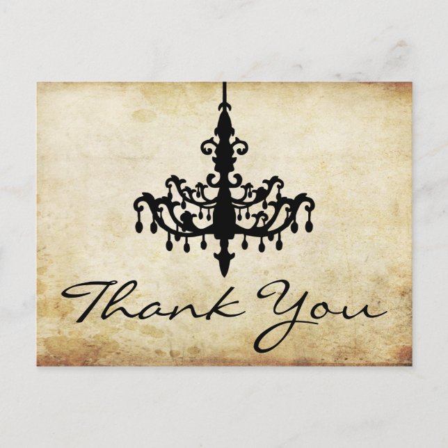 Cartão Postal Coleção de Casamentos Vintage Chandelier (Frente)