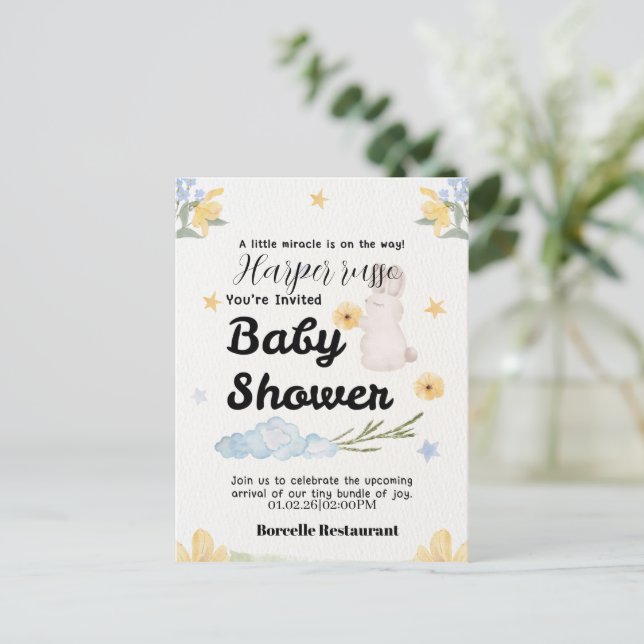 Cartão Postal Coleção de Chá de Bebê Sweet Beginnings (Em pé/Frente)