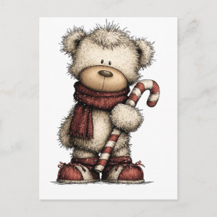 Cartão Postal Coleção de Clipart de Natal Urso de Pelúcia