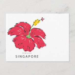 CARTÃO POSTAL COLEÇÃO DE HIBISCUS SINGAPURA