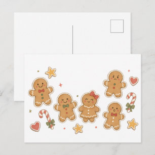Cartão Postal Coleção de Homem de Biscoito com Bengalas de Açúca