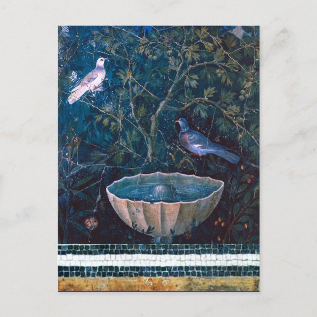 CARTÃO POSTAL COLEÇÃO DE POMPEII/DOVAS NO JARDIM (Frente)