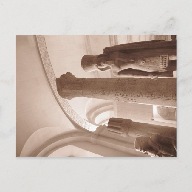 Cartão Postal Coleção egípcia no Museu Louvre em Paris (Frente)