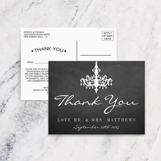 Cartão Postal Coleção Elegante de Casamentos Chandelier (Criador carregado)