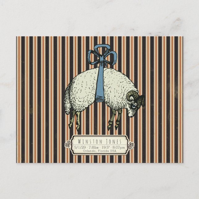 Cartão Postal Coleção Pretty Bow Sheep™ - (Frente)