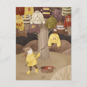 Cartão Postal Colecionador de suéteres aconchegantes por Alexand