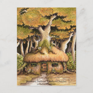 Cartão postal colecionável 'Casa na Árvore Encanta