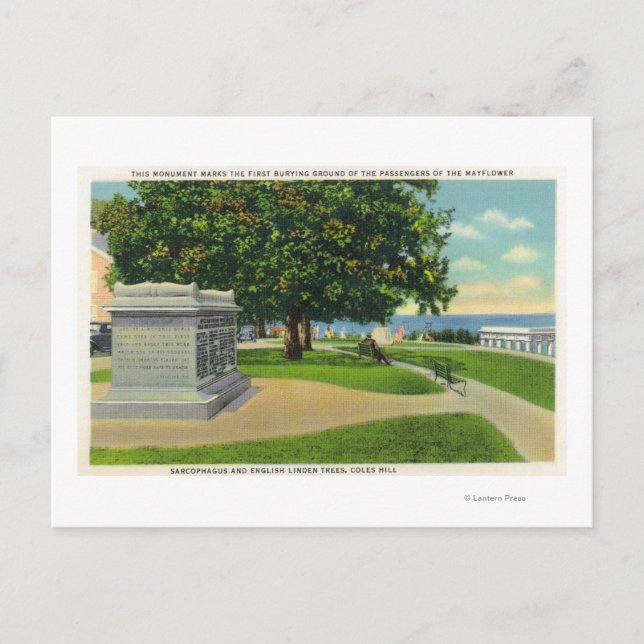 Cartão Postal Coles Hill View of Mayflower Burial Monument (Frente)