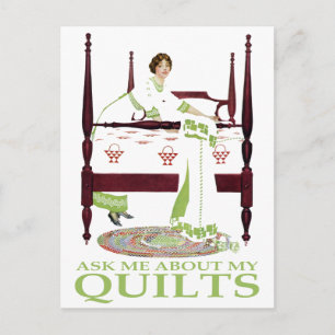 Cartão Postal Coles Phillips Fadeaway - Ask Me About My Quilts