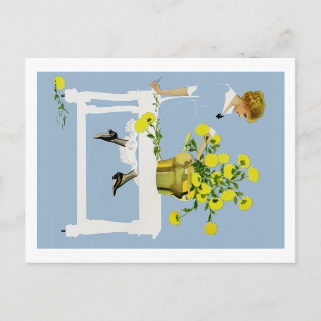 Cartão Postal Coles Phillips Fadeaway Chrysanthemums (Frente)