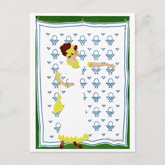 Cartão Postal Coles Phillips Fadeaway - Mulher na Feira do Conda (Frente)