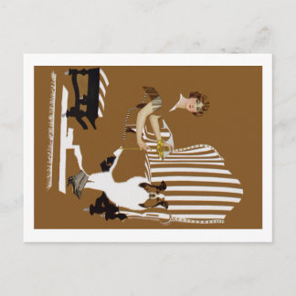Cartão Postal Coles Phillips Fadeaway Woman Com Collie