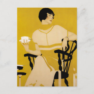 Cartão Postal Coles Phillips Louça para Jantar Anúncio “Uma Xíc