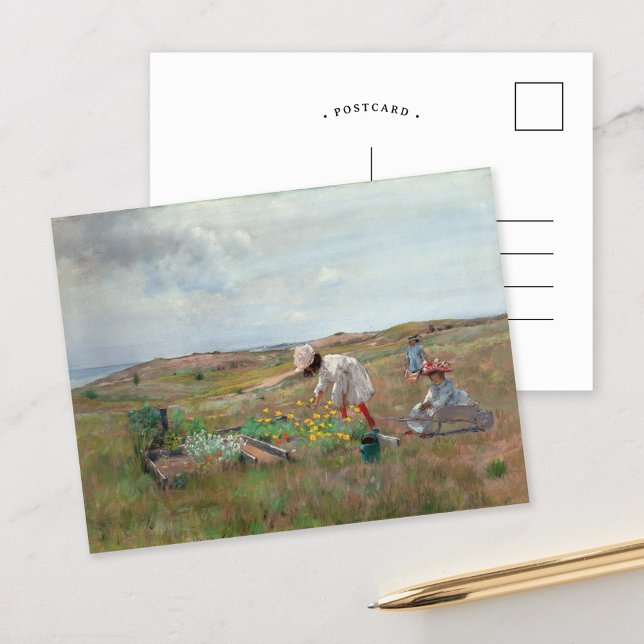 Cartão Postal Coleta de Flores | William Merritt Chase (Criador carregado)