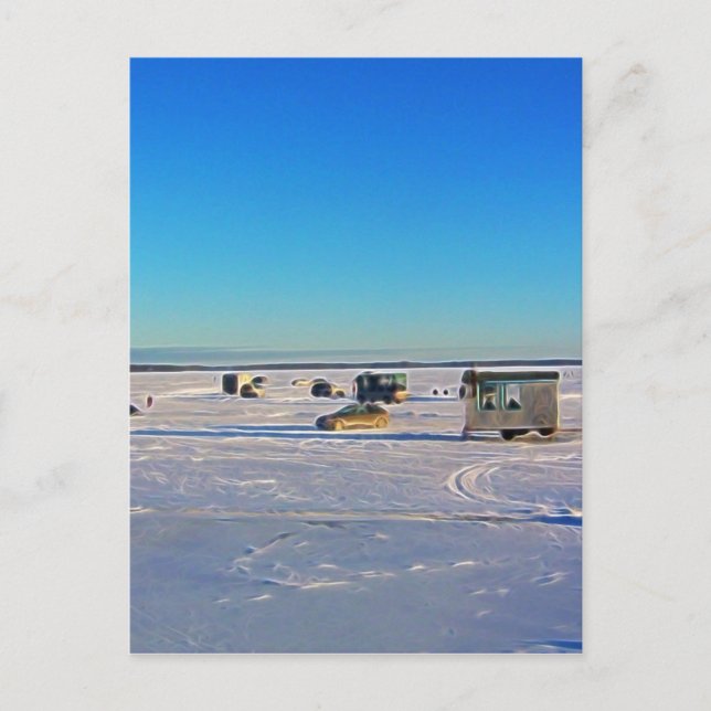 Cartão Postal Coleta de pesca de gelo (Frente)