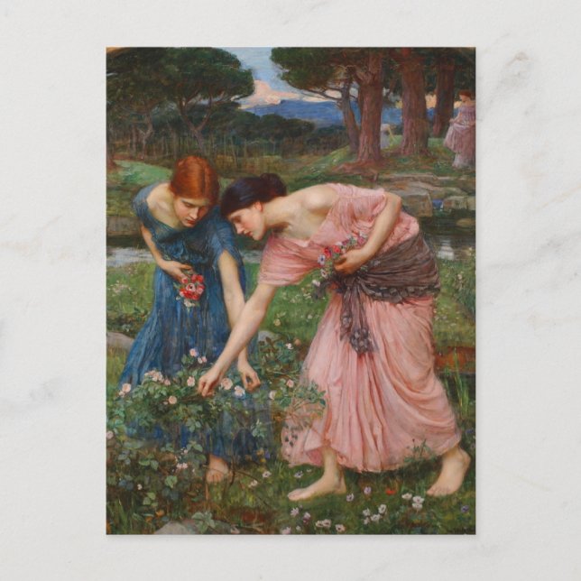 Cartão Postal Colete Ye Rosebuds por John W. Waterhouse (Frente)