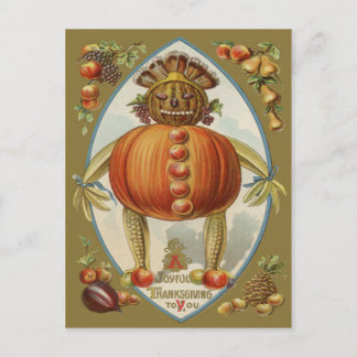 Cartão Postal Colheita de Bonecas Pumpkin De Milho De Pera De Ma