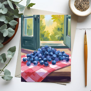 Cartão Postal Colheita de Mirtilo Mirtilos de Aquarela de Frut