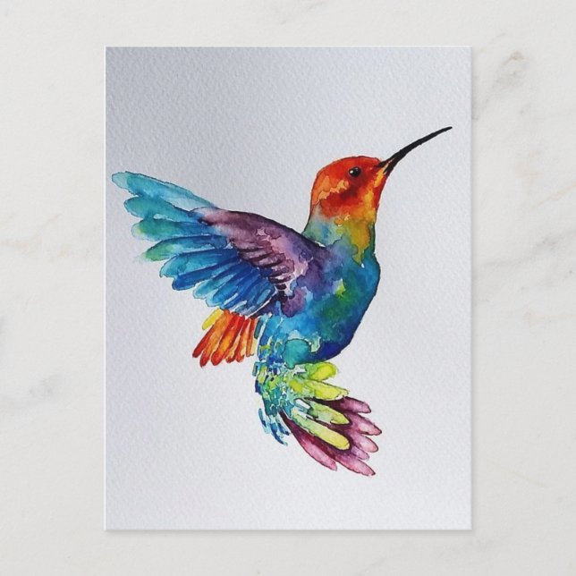 Cartão Postal Colibri aquarelle (Frente)