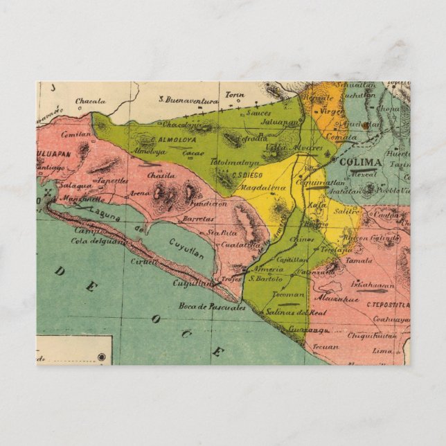 Cartão Postal Colima, México 2 (Frente)