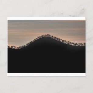 Cartão Postal Colina com árvores no pôr do sol