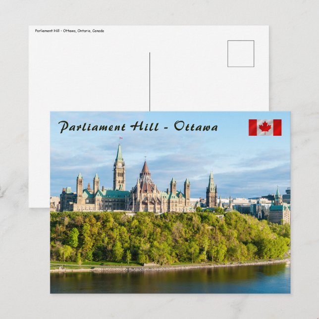 Cartão Postal Colina do Parlamento em Otava - Ontário, Canadá (Frente/Verso)