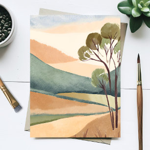 Cartão Postal Colinas de Bege Pintura de Paisagem Natural