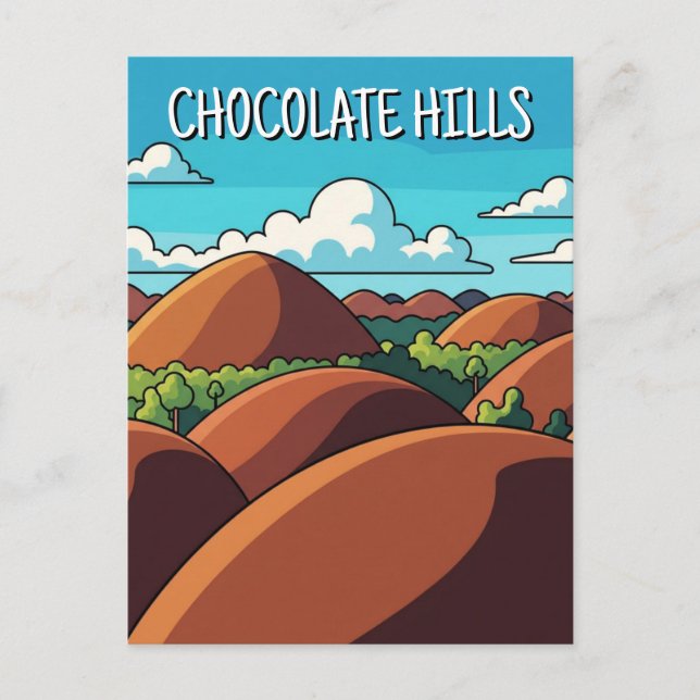 Cartão Postal Colinas de chocolate Bohol Filipinas Viagem (Frente)