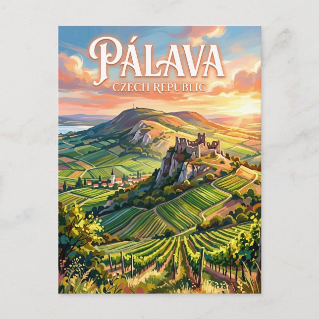 Cartão Postal Colinas de Pálava República Tcheca (Frente)