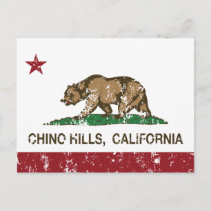Cartão Postal Colinas do Estado da Califórnia Flag Chino