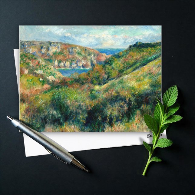 Cartão Postal Colinas na Baía de Moulin Huet, Renoir (Criador carregado)
