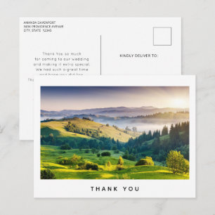 Cartão Postal Colinas Ondulantes Cena da Natureza Foto Obrigado
