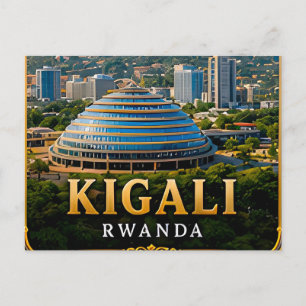 Cartão Postal Colinas Verdes de Kigali e Horizonte Moderno Ruand