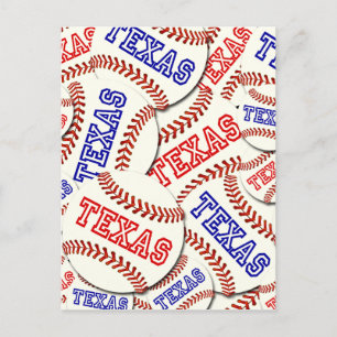Cartão Postal Collage do Texas Baseballs