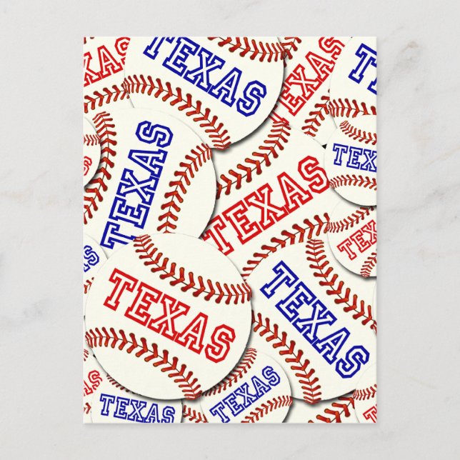 Cartão Postal Collage do Texas Baseballs (Frente)