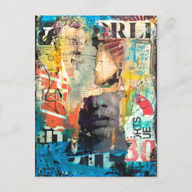 Cartão Postal Collage Head (Frente)