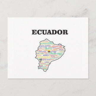CARTÃO POSTAL COLLAGEM DE PALAVRAS EQUADOR