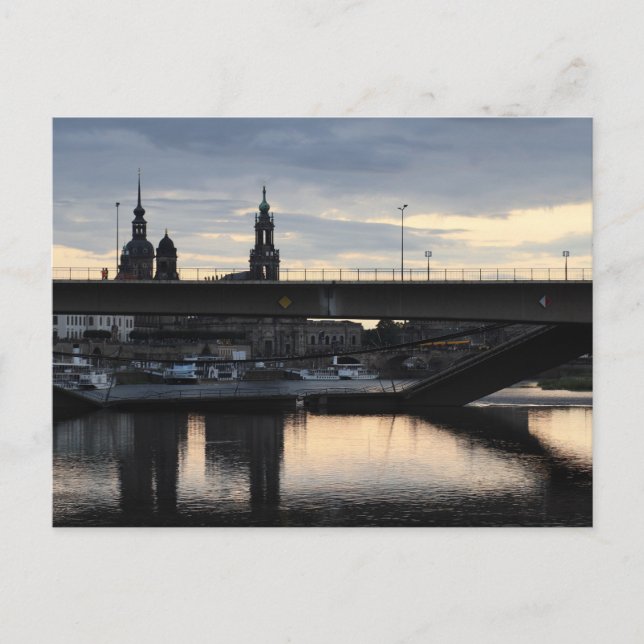 Cartão Postal Collapsed Carola Bridge in Dresden (Frente)