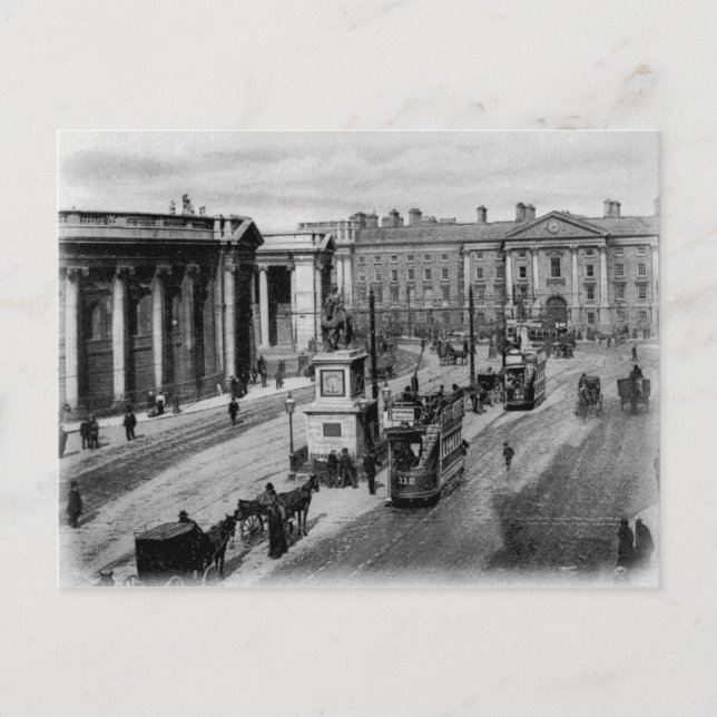 Cartão Postal College Green, Dublin, c.1900 (Frente)