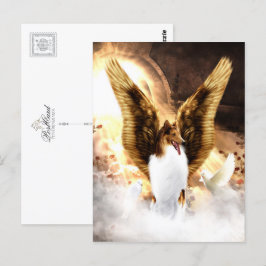 Cartão Postal Collie Angel alada no céu do cão