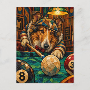 Cartão Postal Collie, Mosaico Geométrico