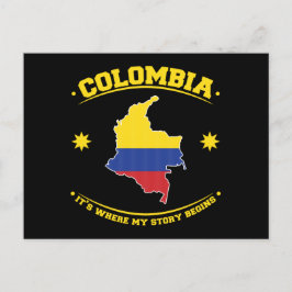 Cartão Postal Colombia Colombian Flag Heritage Pride