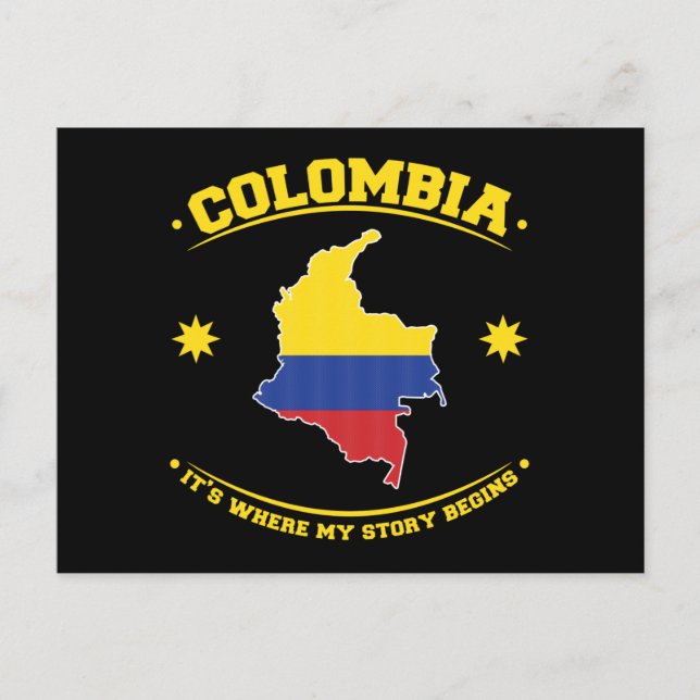 Cartão Postal Colombia Colombian Flag Heritage Pride (Frente)