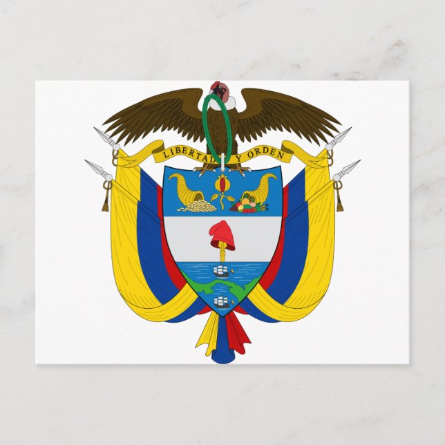 Cartão Postal colombia emblem (Frente)
